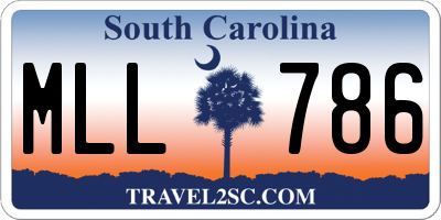 SC license plate MLL786