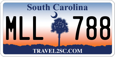 SC license plate MLL788