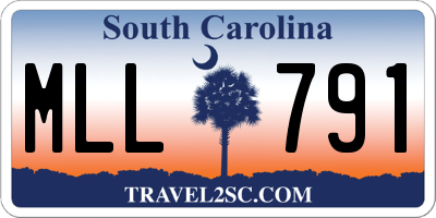 SC license plate MLL791