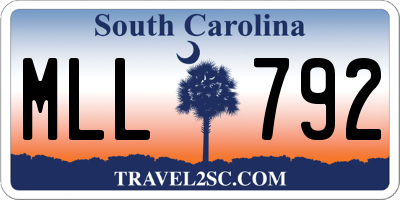 SC license plate MLL792