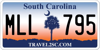 SC license plate MLL795