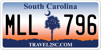 SC license plate MLL796