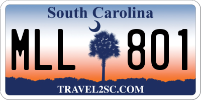 SC license plate MLL801