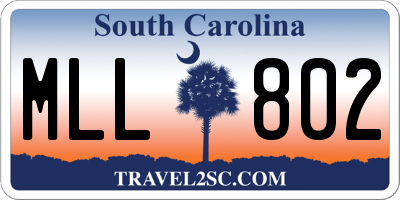 SC license plate MLL802