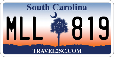 SC license plate MLL819