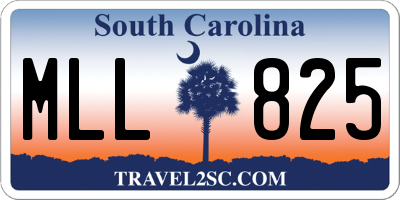 SC license plate MLL825
