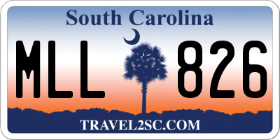 SC license plate MLL826