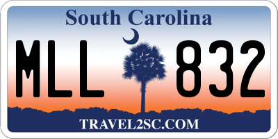 SC license plate MLL832