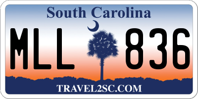 SC license plate MLL836