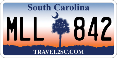 SC license plate MLL842