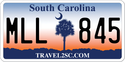 SC license plate MLL845