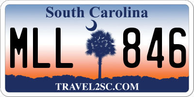 SC license plate MLL846