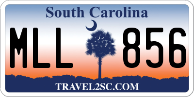 SC license plate MLL856