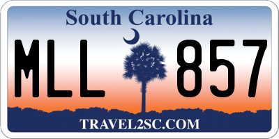 SC license plate MLL857
