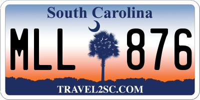 SC license plate MLL876