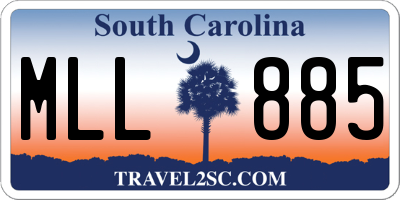 SC license plate MLL885