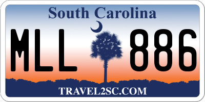 SC license plate MLL886