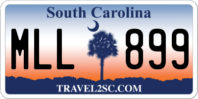 SC license plate MLL899