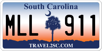 SC license plate MLL911