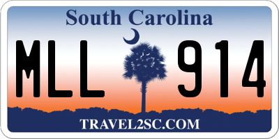 SC license plate MLL914