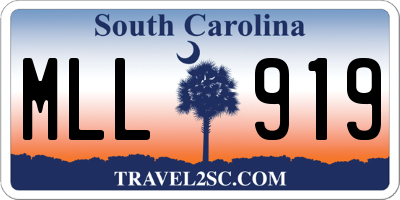 SC license plate MLL919