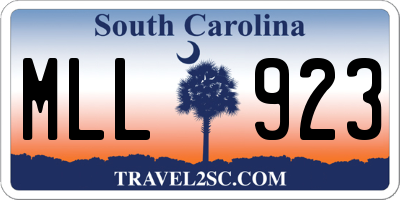 SC license plate MLL923