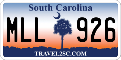 SC license plate MLL926