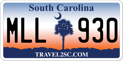 SC license plate MLL930