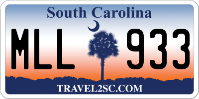 SC license plate MLL933