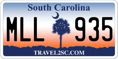 SC license plate MLL935