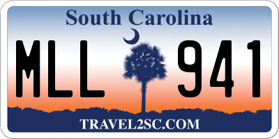 SC license plate MLL941