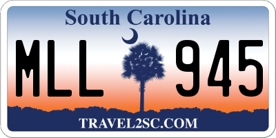 SC license plate MLL945