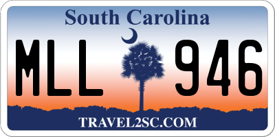 SC license plate MLL946