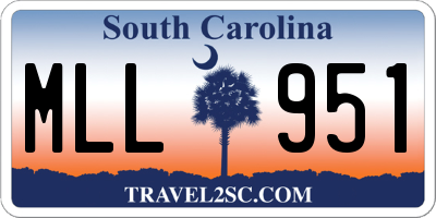 SC license plate MLL951