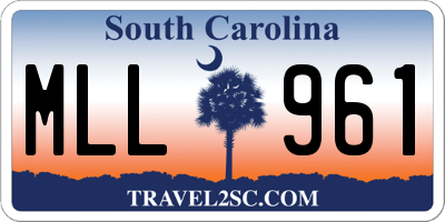SC license plate MLL961