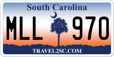SC license plate MLL970
