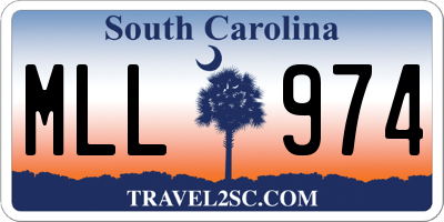 SC license plate MLL974