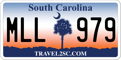SC license plate MLL979