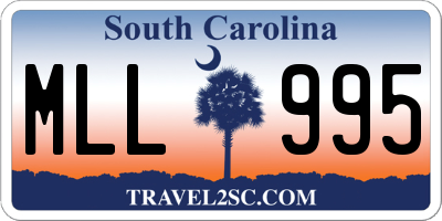 SC license plate MLL995