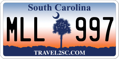 SC license plate MLL997