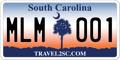 SC license plate MLM001