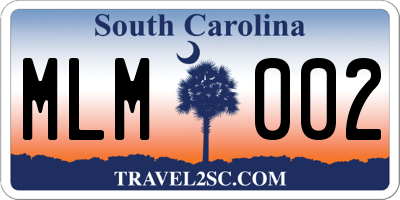 SC license plate MLM002