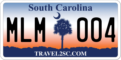 SC license plate MLM004