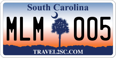 SC license plate MLM005