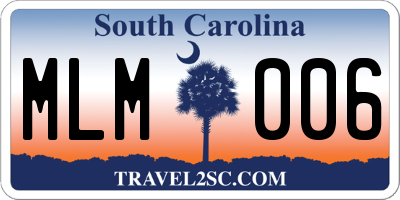 SC license plate MLM006