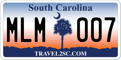 SC license plate MLM007