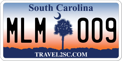 SC license plate MLM009