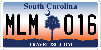 SC license plate MLM016