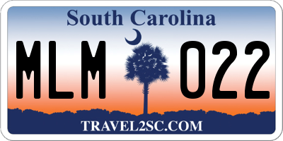 SC license plate MLM022