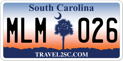 SC license plate MLM026